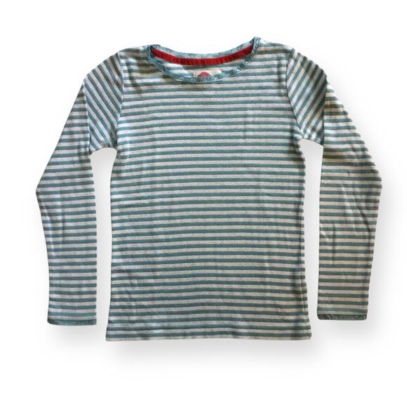 Mini Boden blue stripe pointelle top - Picture 1 of 4